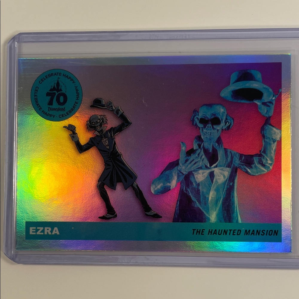 Disney The Haunted Mansion Ezra Holographic Trading Card - Blue Purple Teal
